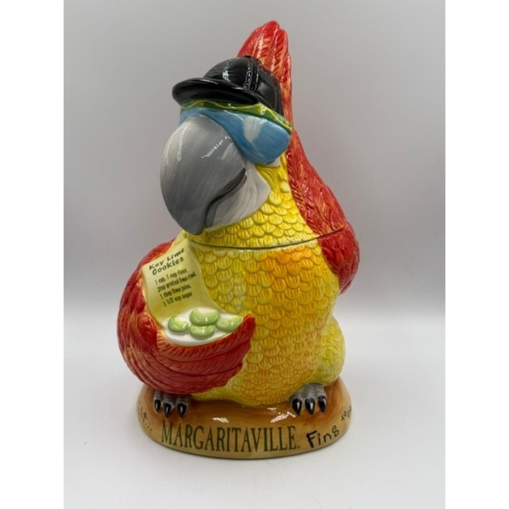 Jimmy Buffet Margaritaville Parrot Cookie Jar Fins 2008 Rare Key Lime Parrothead